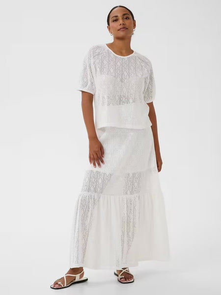 Donna Crochet Maxi Skirt - Chalk