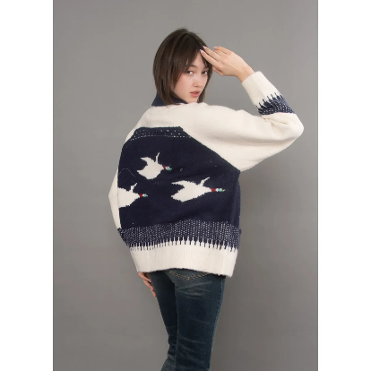 Taji Raglan Sleeve Cardigan - Navy