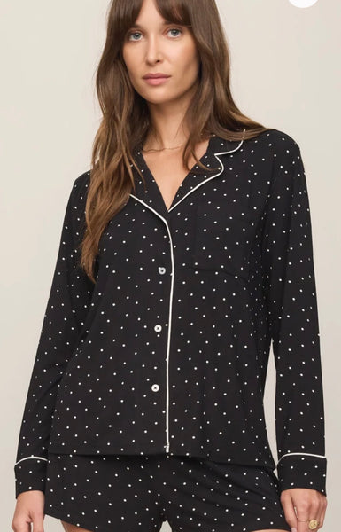 Luxe Dot PJ Top - Black