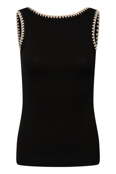 Carna Stitched Top - Black