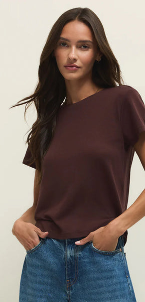 TOURIST KNIT JERSEY TEE- chocolate cherry