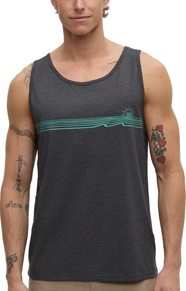 Weekend Wave Tank - Graphite Heather/Turquoise Sky