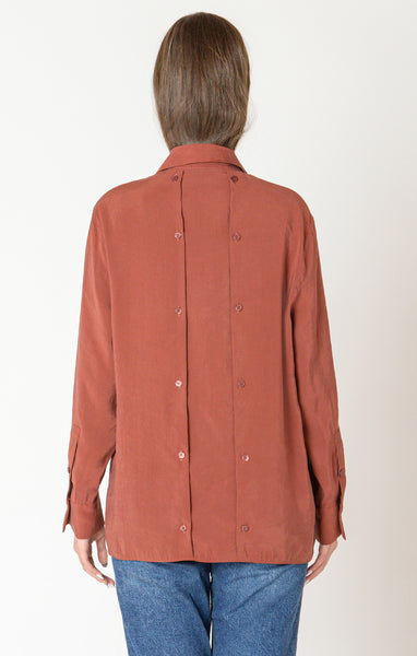 TERRA- BUTTON BACK FLOWY BLOUSE