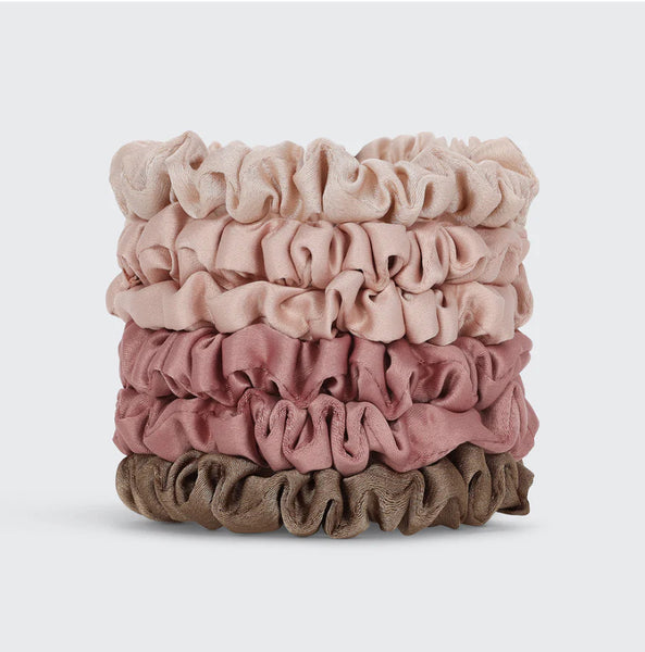 Ultra Petite Satin Scrunchies 6 pc - Terracotta