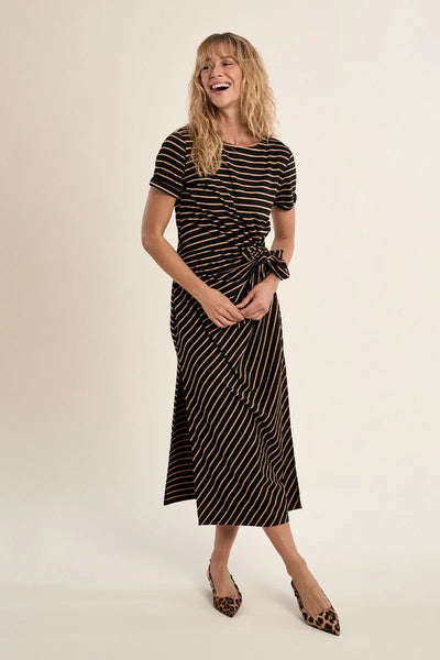 Stella Stripe Dress - Beige/Black