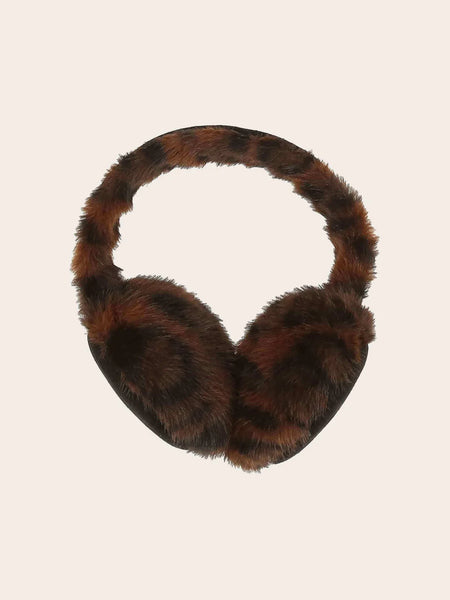 LOEVENICH FAUX LEATHER EARMUFFS WITH LEOPARD PATTERN