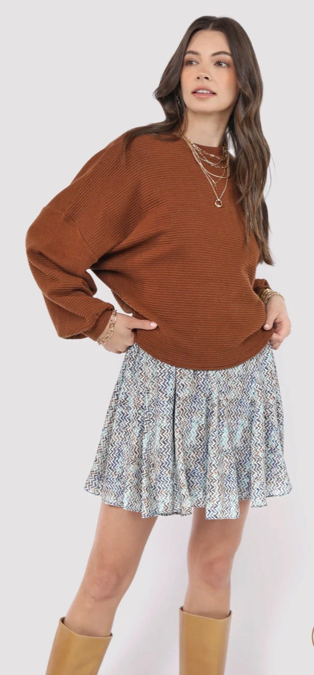 On A Stroll Dolman Top - Brown