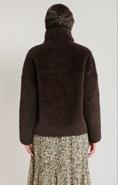 Amelia Faux Shearling Jacket - Dark Brown