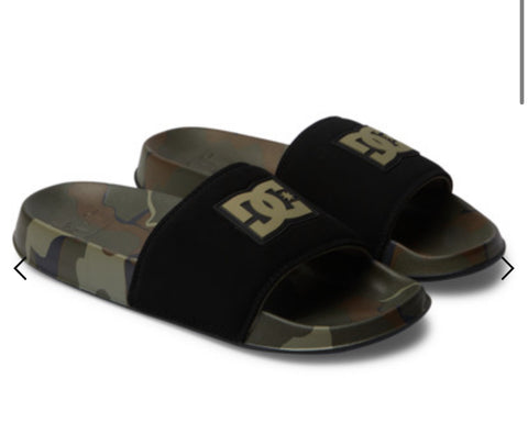 DC SE - LEATHER SLIDES SANDALS - Camo