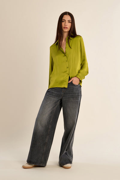 Brooke Satin Shirt - Citron