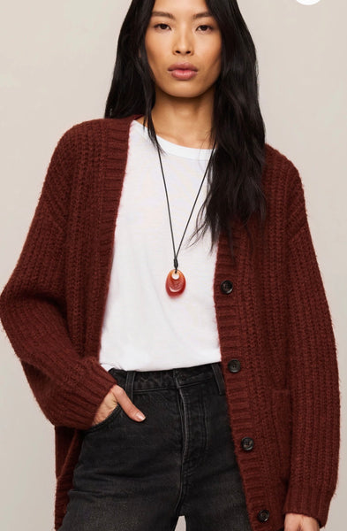 Whitmore Oversized Cardigan - Velvet Rouge