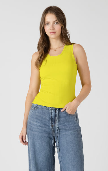 Libby Lime Glow Ribbed Tank