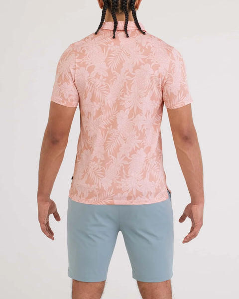 Drop Temp Dry Resort Polo - Pineapple Tonal