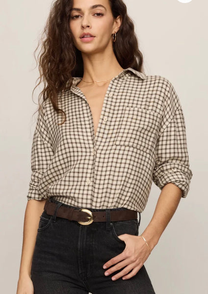 River Plaid Button Up - Dark Chocolate