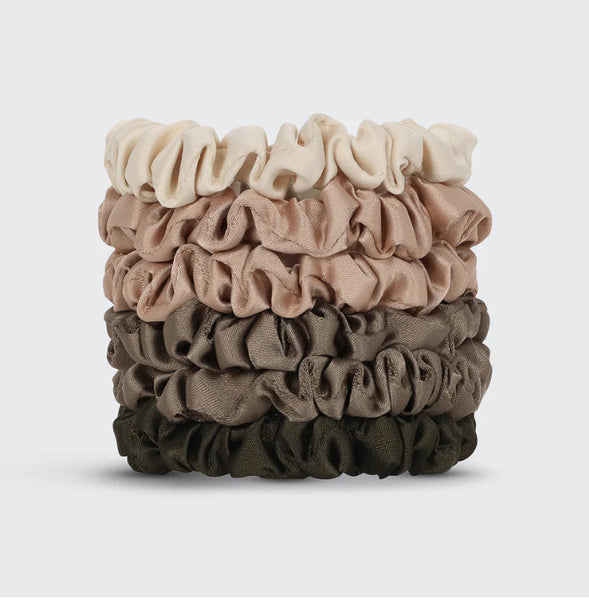 Ultra Petite Satin Scrunchies 6pc - Eucalyptus
