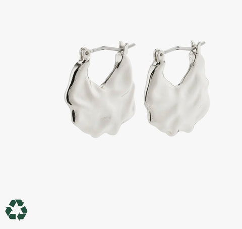 FLOW recycled hoops - silver plated