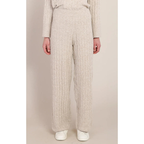 Rory Cable Knit Pants - Beige
