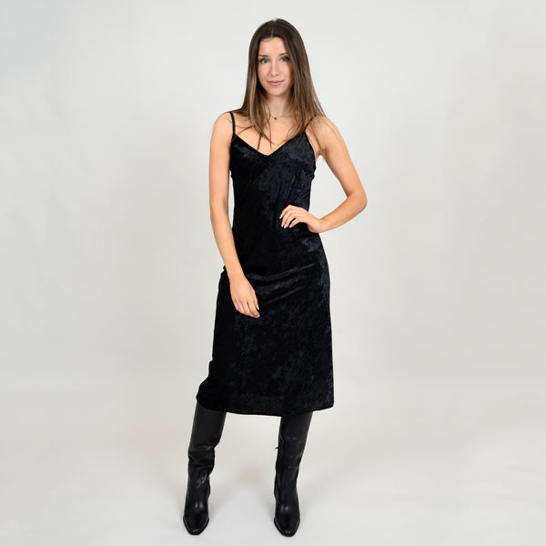 LAYLA SLIP DRESS-BLACK