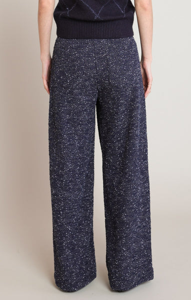 Teresa Boucle Pant - Navy Blue Melange