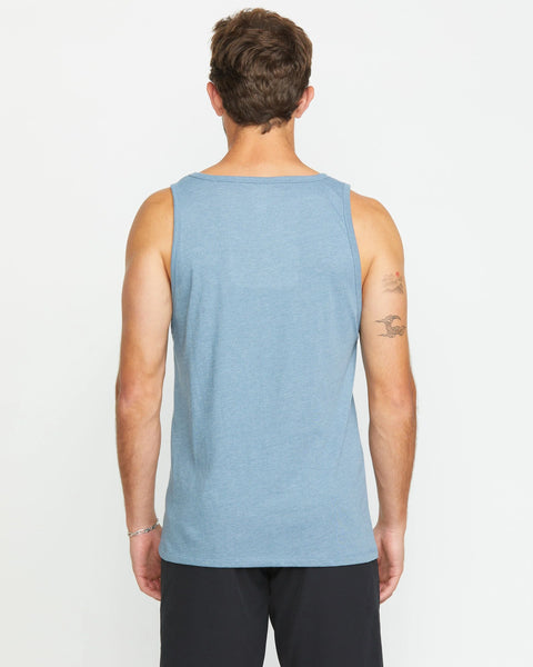 MEN'S SOLID HEATHER TANK- Blue