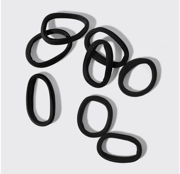 Black Seamless Hair Elastics 8pc Set