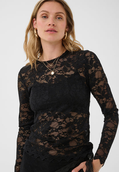 Pitia Lace Blouse - Pitch Black