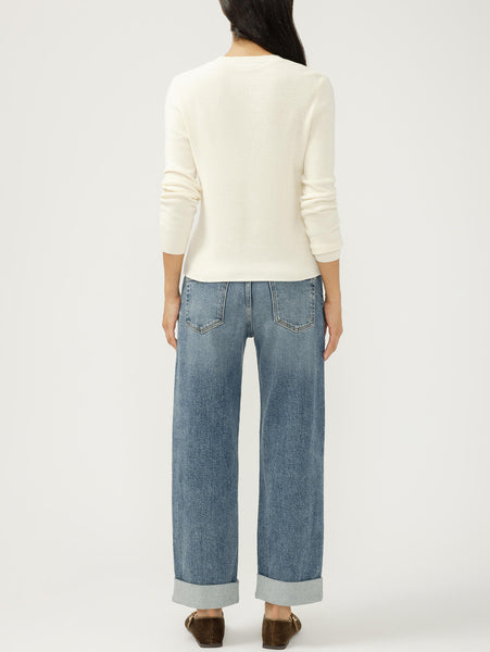 Relaxed Mid Rise Straight Leg Jeans