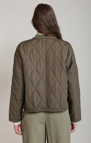Quinn Quilted Jacket - Dark Khaki Green