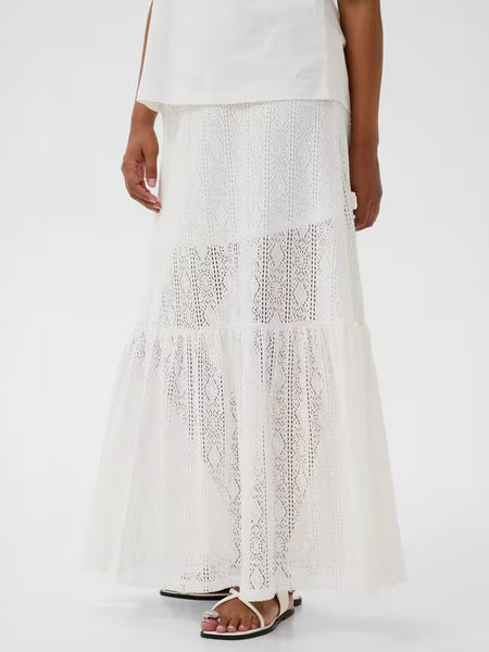 Donna Crochet Maxi Skirt - Chalk