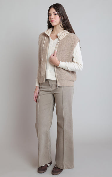 HAILEY HOODED BOUCLE VEST