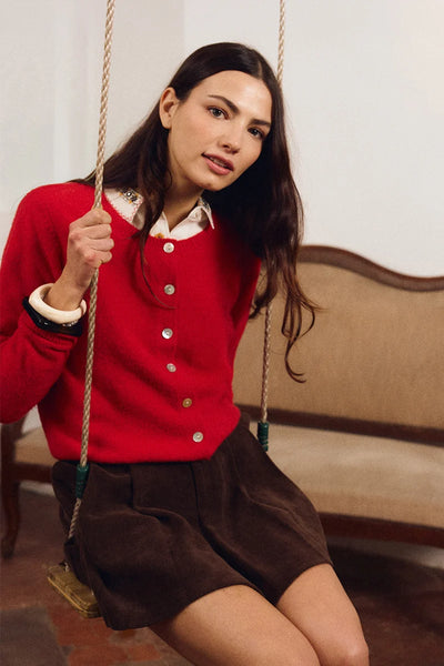 Maddie Corduroy Skirt w/ Built in Shorts - Brown