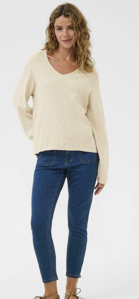 DELA KNIT BLOUSE - Oat Melange