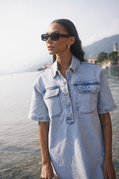 Maja Denim Dress - Light Blue Denim