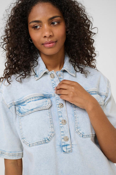 Maja Denim Dress - Light Blue Denim