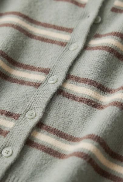 Medina Stripe Cardigan - Aqua Cloud