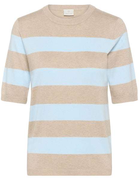 LIZZA STRIPED KNIT - Feather Melange Light Blue