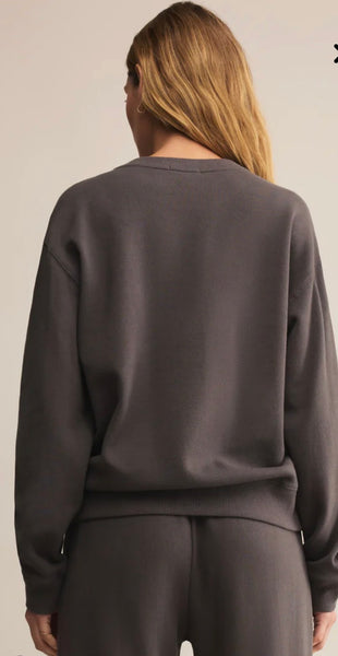 Boyfriend Cotton Sweatshirt - Washed Black