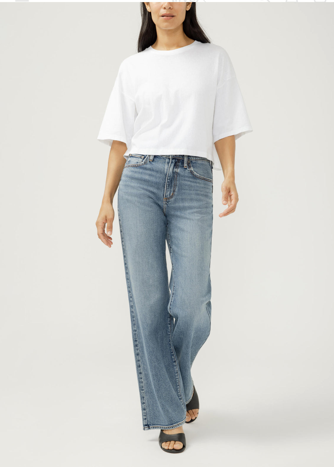 Highly Desirable High Rise Trouser Leg Jeans