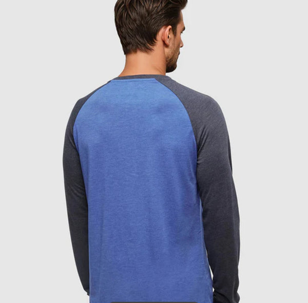 Baker Henley Longsleeve- seaport heather midnight