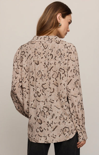 Golden Haven Snake Button Up - Frosted Pearl