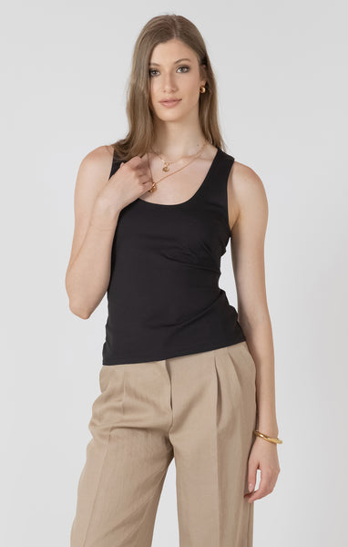 Scoop Neck Tank- Black