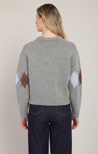 KASSEN ARGYLE SWEATER TOP