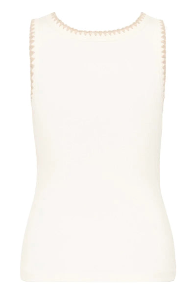 Carna Stitched Top - Chalk