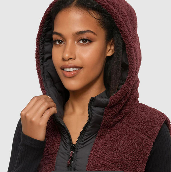 Collins Vest- Deep Burgundy Meteorite Black