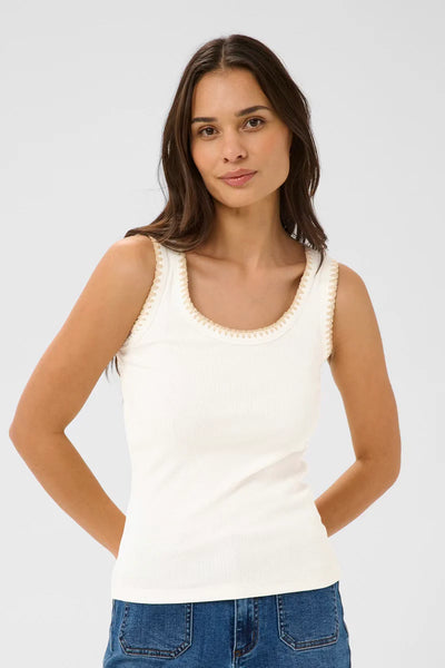Carna Stitched Top - Chalk