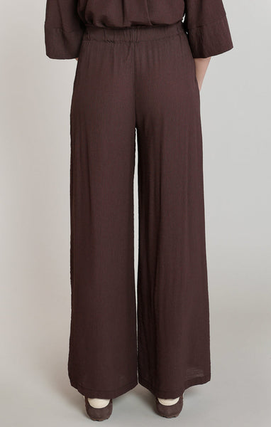 Katya Flowy Wide Leg Pant - Dark Chocolate