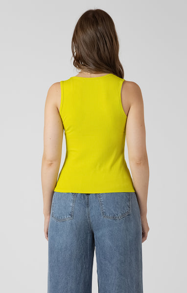 Libby Lime Glow Ribbed Tank