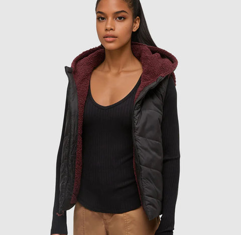 Collins Vest- Deep Burgundy Meteorite Black