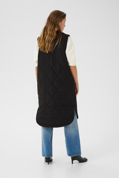 Meria Quilted Waist Coat - Black Deep