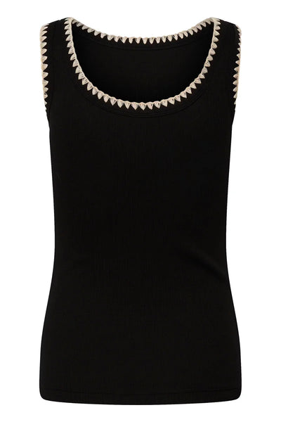 Carna Stitched Top - Black